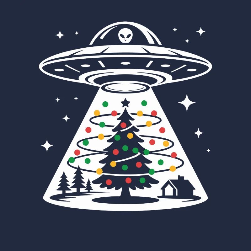 UFO Weihnachtsbaum Lichtstrahl