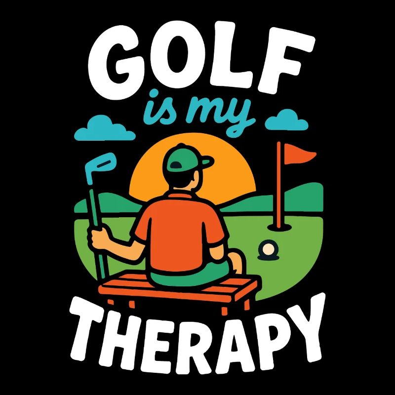 Golf Is My Therapy Funny Golf Lover Design