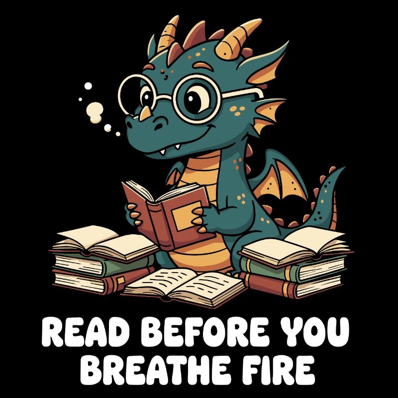Bücherdrache Lesen statt Feuer