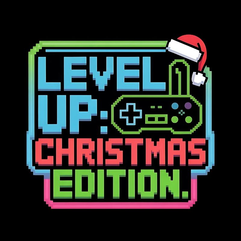 Level Up zu Weihnachten - Pixel Gamer Geschenk