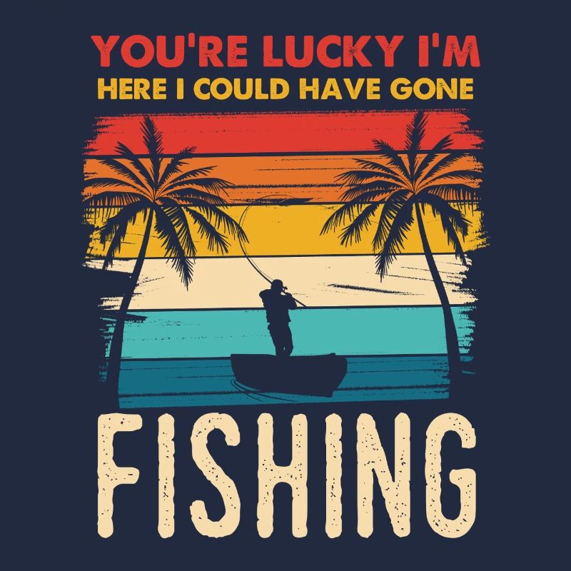 Fischerei Retro Sunset Silhouette