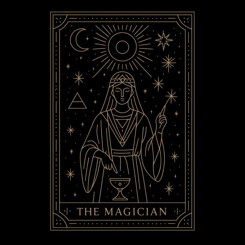 Carte de Tarot Mystique Le Dessin du Magicien