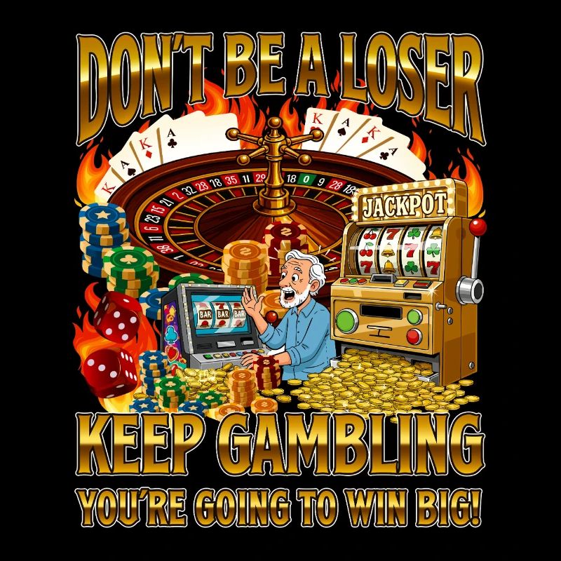 Ne sois pas un perdant, continue de jouer, drôle de mème de casino