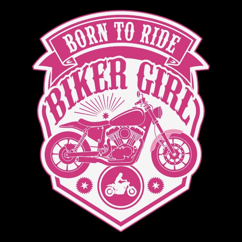 Biker Girl Motorcycle Pink Shield