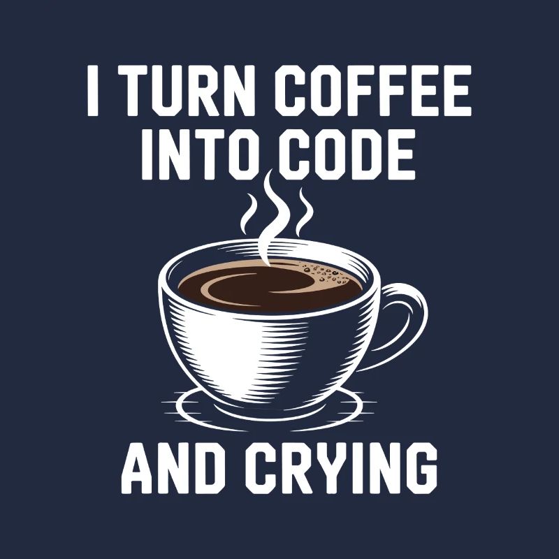 Kaffee und Programmier-Debugging-Humor für Softwar