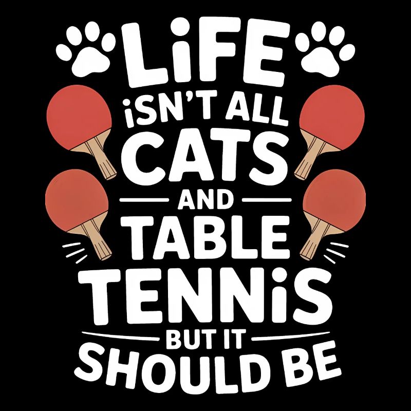 Dicton de tennis de table, blague de chat, cadeau de tennis de table