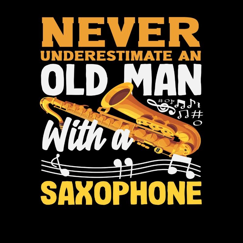 Alter Mann Großvater Saxophon Saxophonist