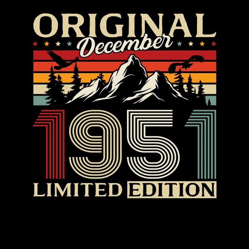 74e anniversaire Original décembre Né en 1951