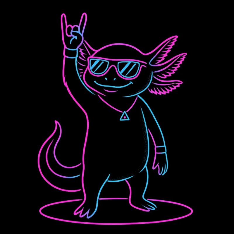 Axolotl rock cool avec des lunettes de soleil