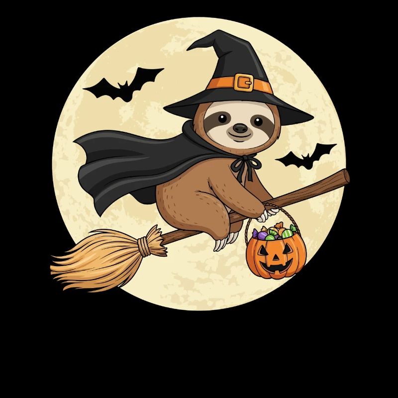 Mignonne Sorcière Paresseuse Halloween