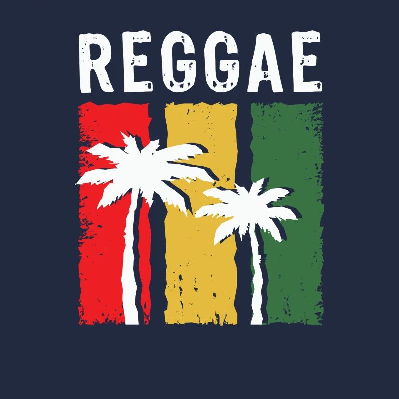 Reggae Palm Trees in Rasta Color Block