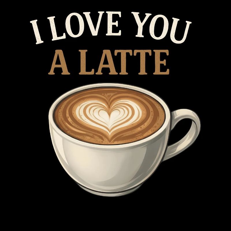 Ich liebe dich Ein Latte-Kaffee-Espresso-Koffein-Wortspiel