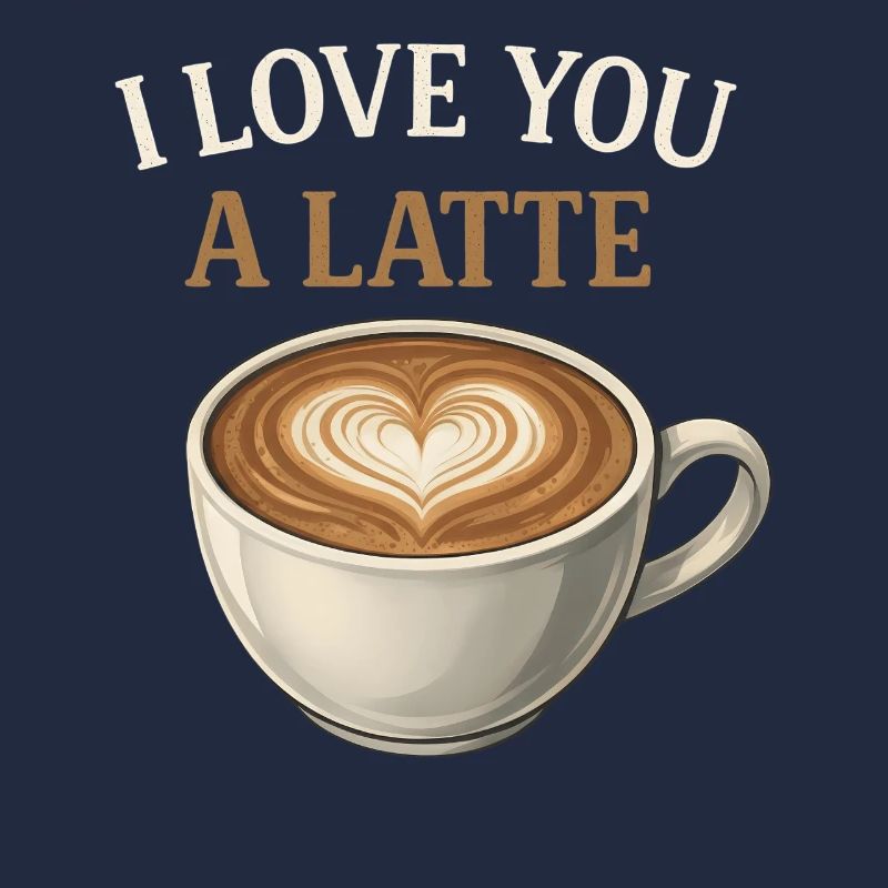 Ich liebe dich Ein Latte-Kaffee-Espresso-Koffein-Wortspiel