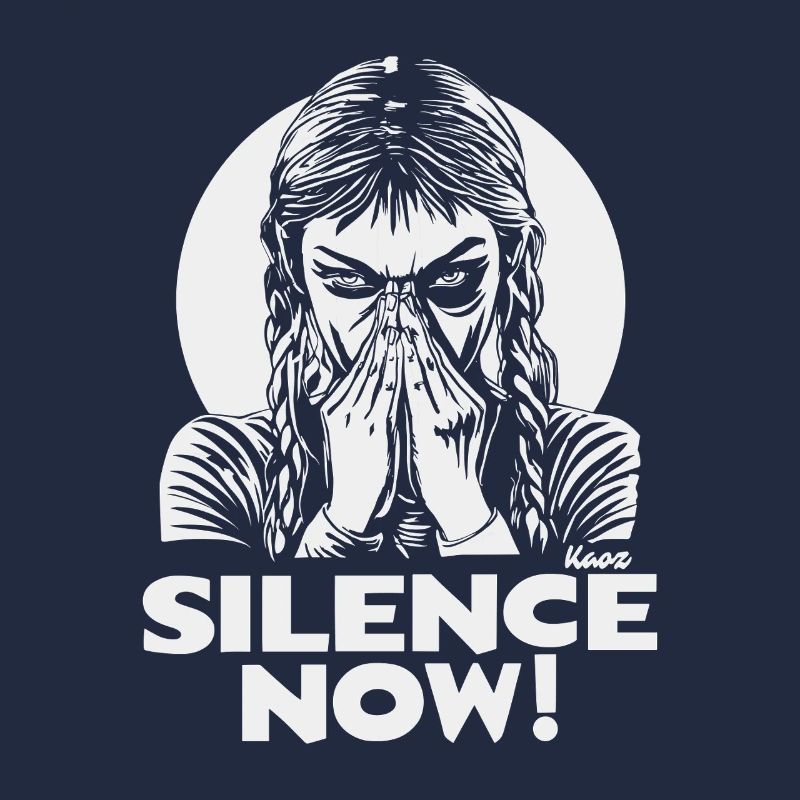 Silence maintenant Emblème du visage