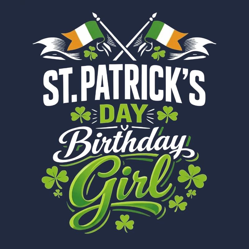 St. Patricks Day Geburtstagsmädchen Clover Irish March