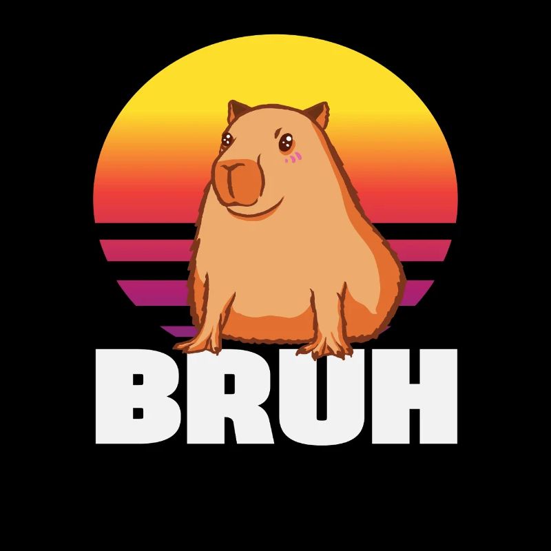 Retro Capybara Bruh Niedlich Lustig Tier