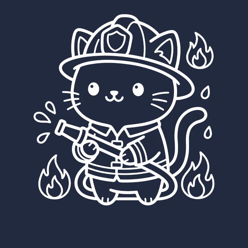 Pompier Kawaii Cat