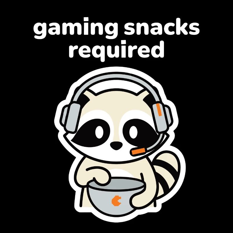 Gaming Snacks Required Waschbär Gamer