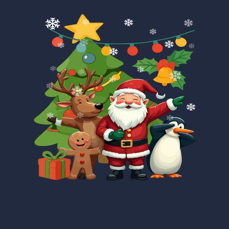 Dabbing Weihnachtsmann Rentier Pinguin Kinder