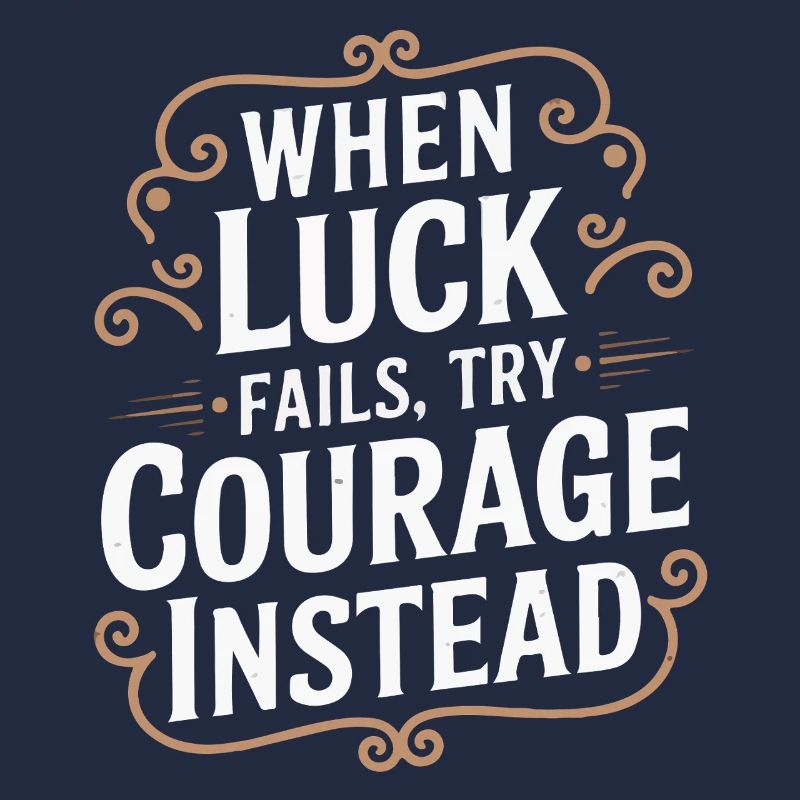 Citation du courage plutôt que de la chance Citation Typographie Tee