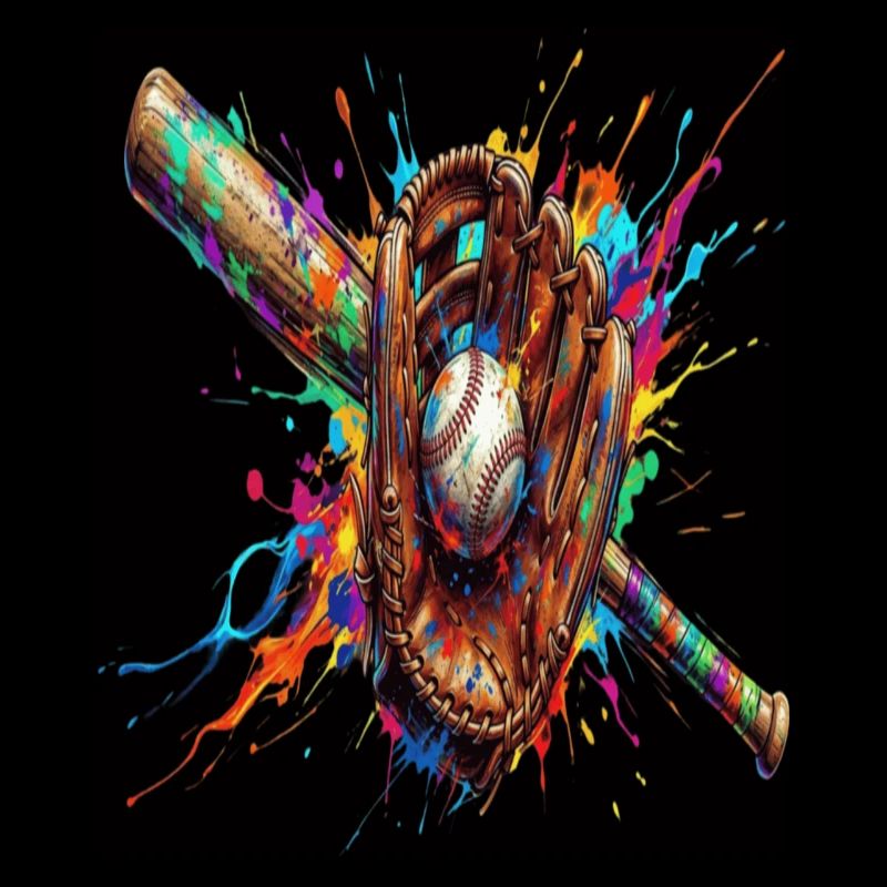 Gant Balle et Batte de Baseball Multicolore  