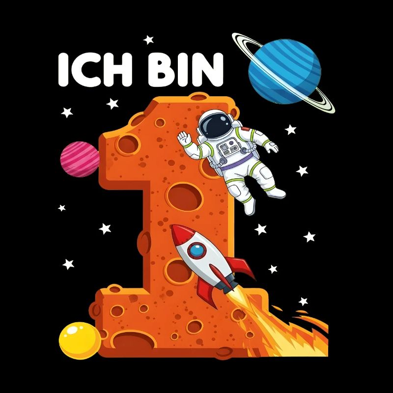 Ich bin 1 Astronaut Weltraum Geburtstag