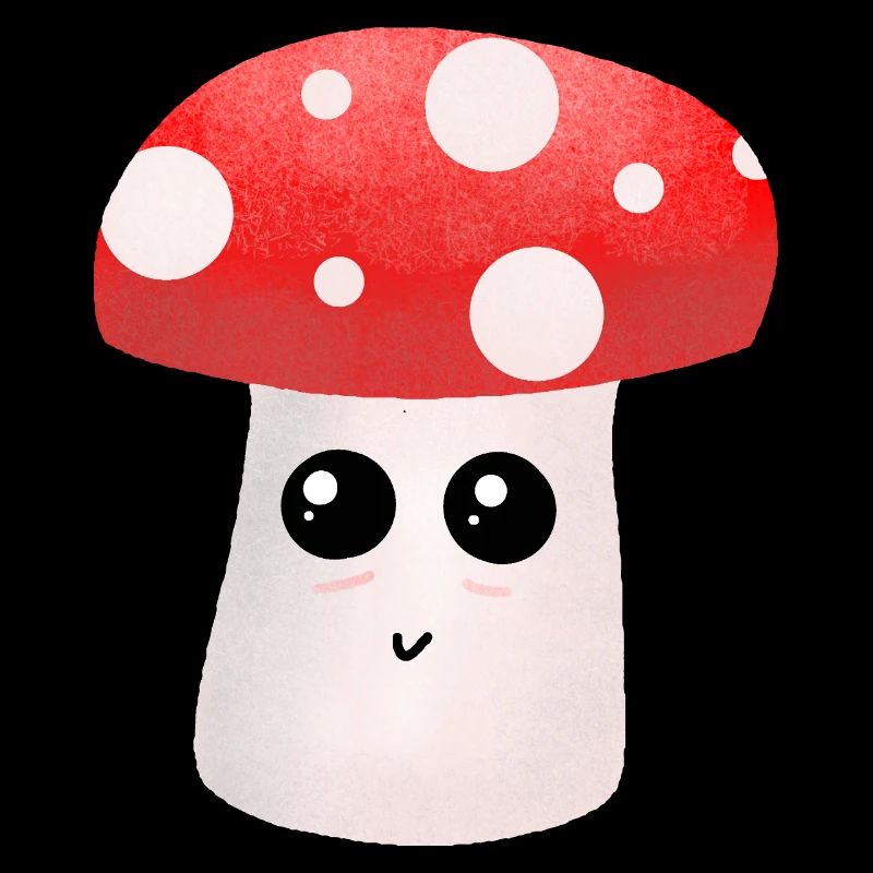 Un copain champignon Kawaii avec des points