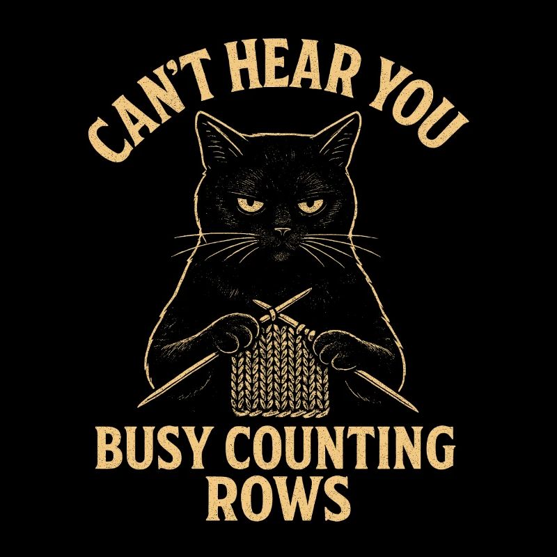 Compter les lignes | Humour de tricot de chat