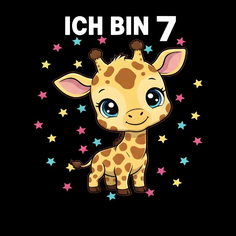 Ich bin 7 - Süßes Giraffe zum 7. Geburtstag
