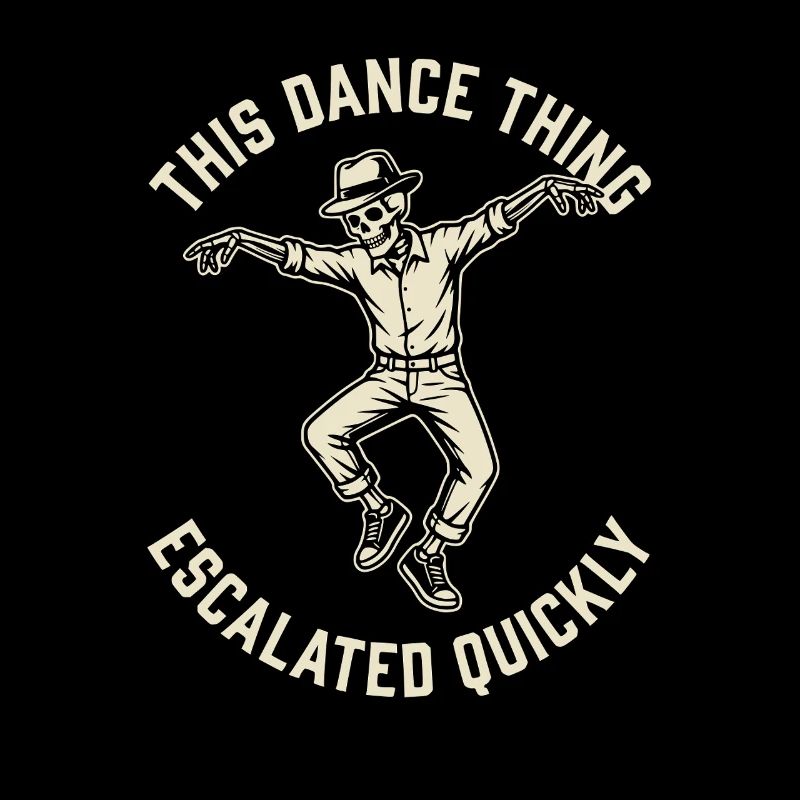 Cette histoire de danse a vite dégénéré. Squelette drôle.