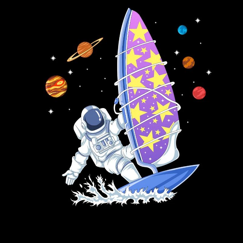 Astronaute de planche à voile spatiale Galaxy Stars Surfer