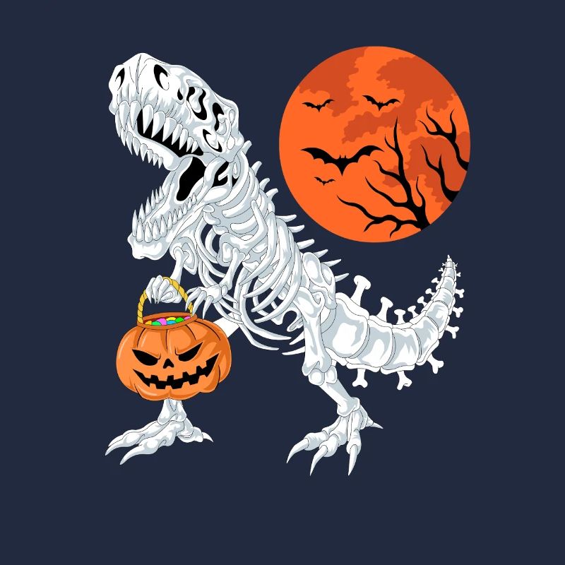 T-Rex Skelett Halloween Kürbis Süßes oder Saures