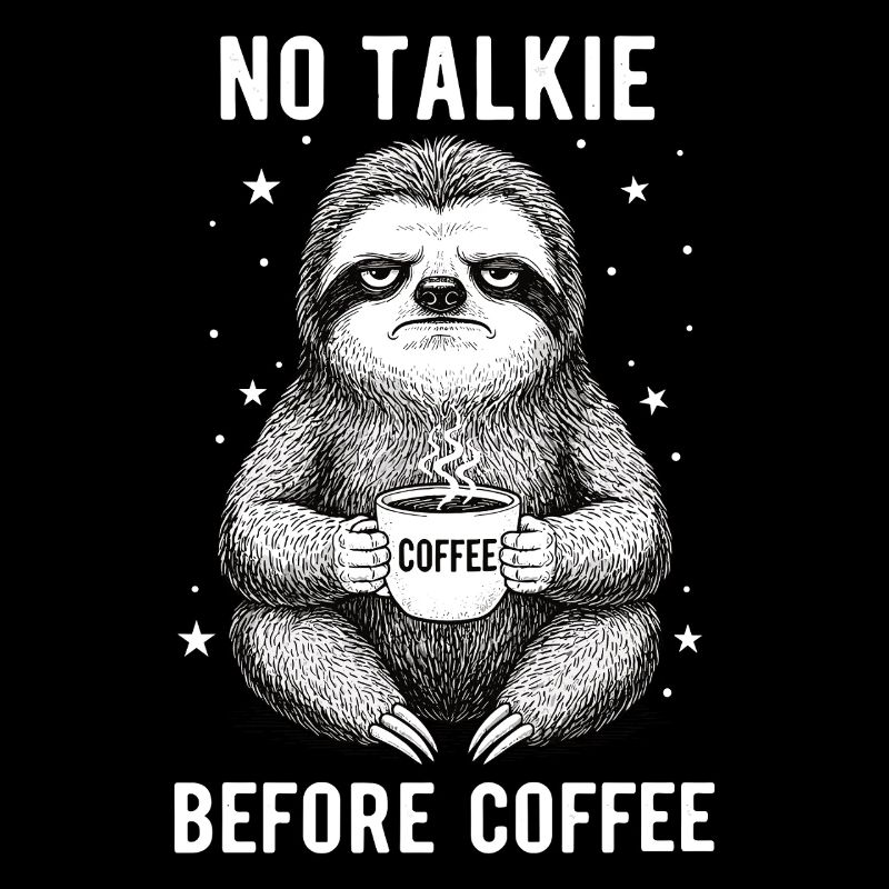 Pas de conversation devant le paresseux amateur de café