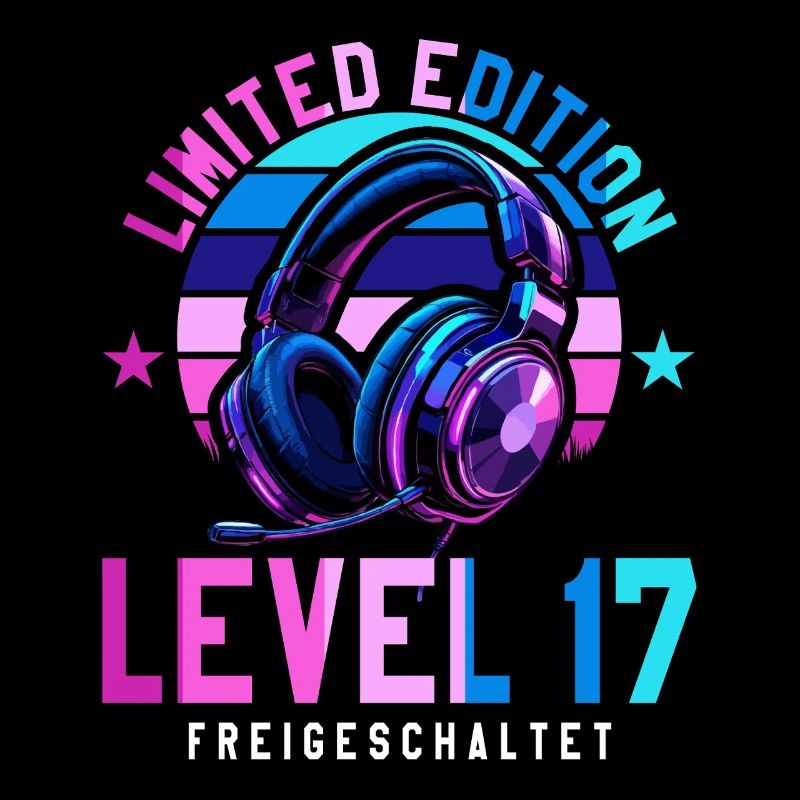 17. Geburtstag Junge Mädchen Gamer Level 17 Jahre
