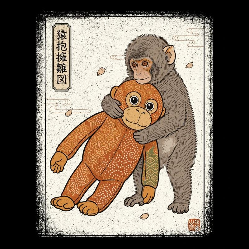 Ukiyo-e Baby Monkey Punch