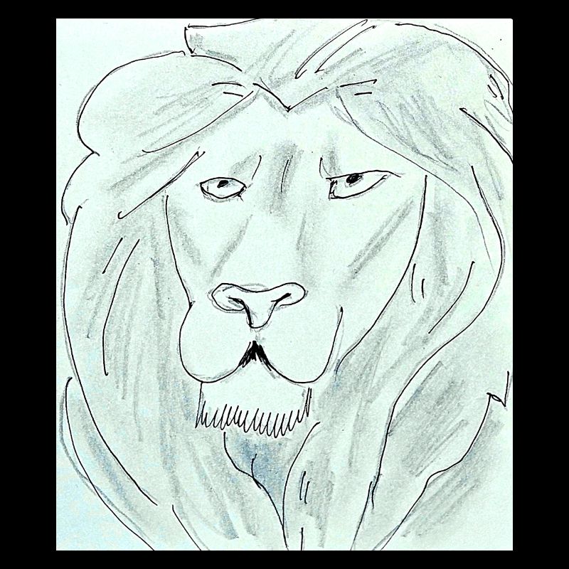 Dessin de tête de lion pur