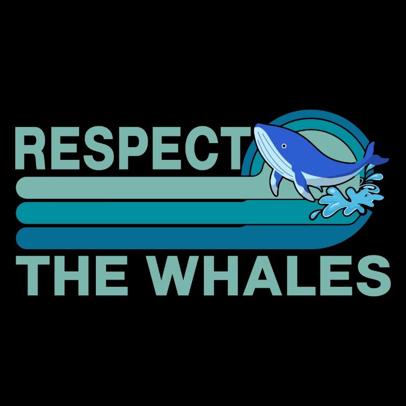 Respect The Whales Whale Lover Retro Design