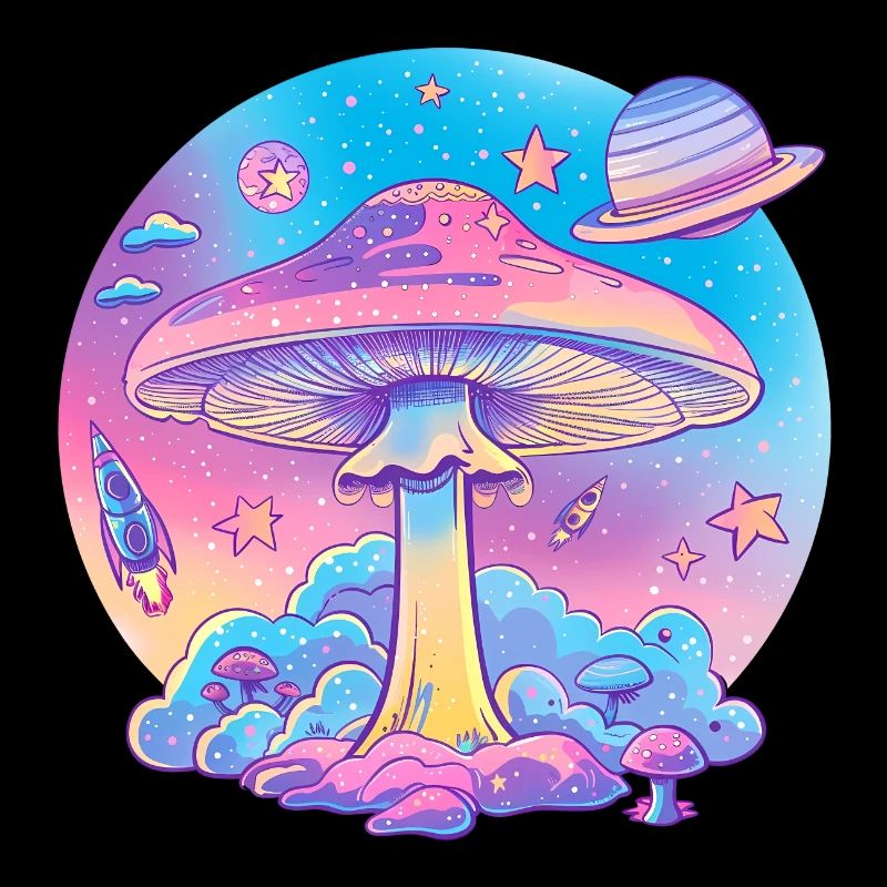 Psychedelic Mushroom Word Explosion