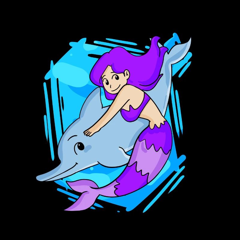 Sirène avec dauphin