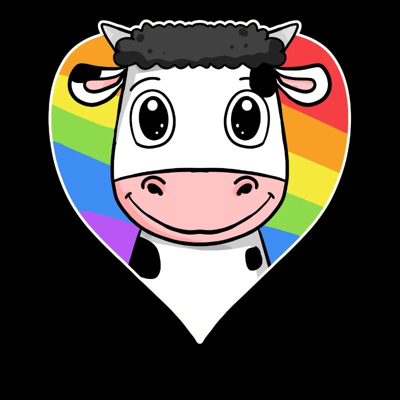Kuh Lgbt Regenbogen Farben