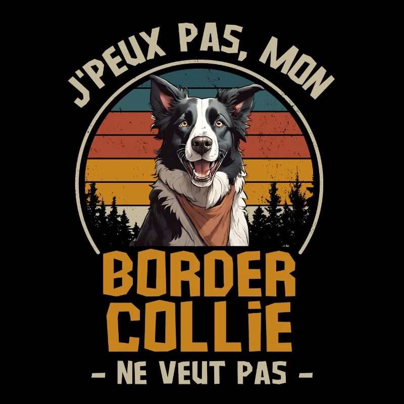 Humour border collie Retro
