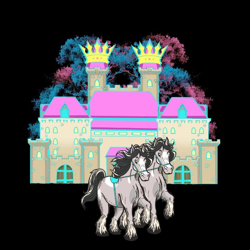 château, conte de fées, cheval, royauté, roi, moyen âge