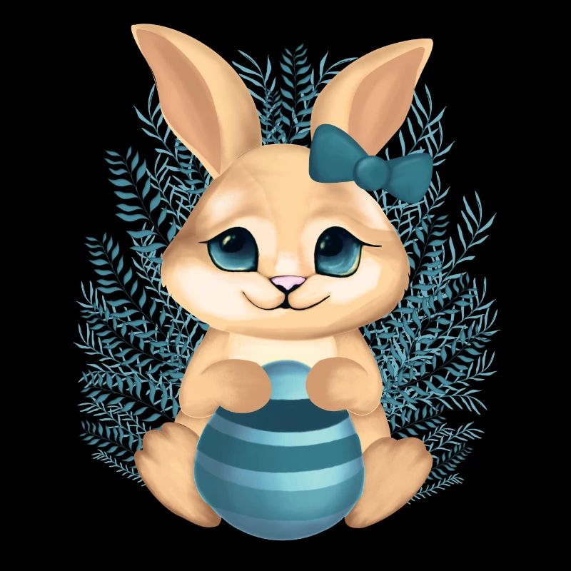 Cute bunny with flowers – Calm illustration