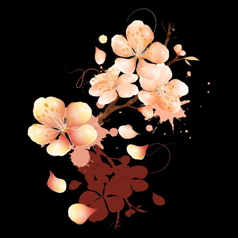 Pfirsichblüten Graffiti im samtigen Pfirsichton