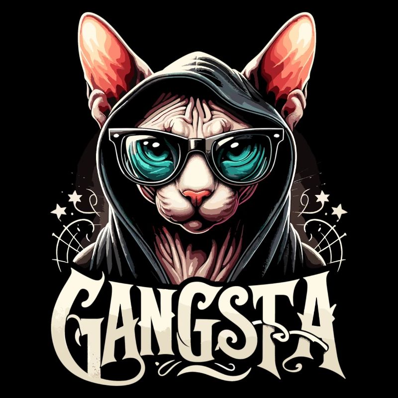 Sphynx Cat Cool Gangsta Gangster Gift