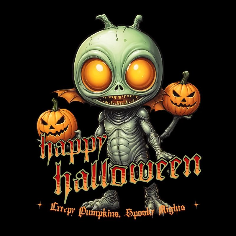 Alien with pumpkin heads Halloween