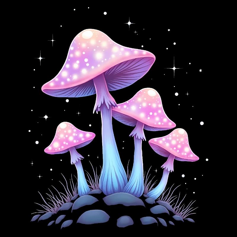 Magic Mushrooms - Mystical Forest Art