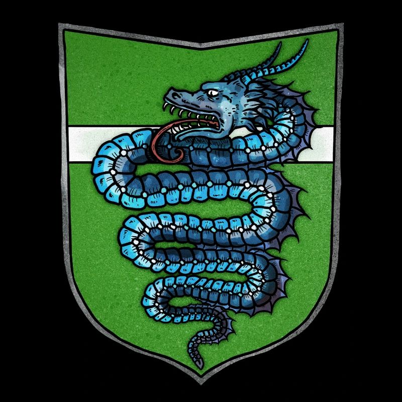 Armoiries serpent bleu