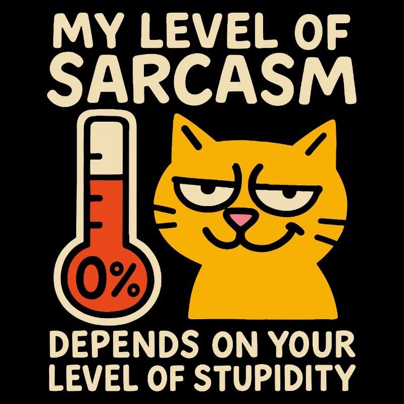 Freche Katze Sarkasmus Grafik T-Shirt