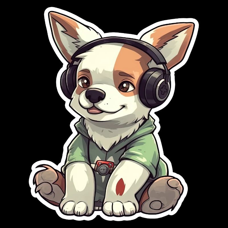 Ein süßer Hund, der Videospiele spielt